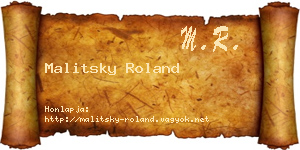 Malitsky Roland névjegykártya